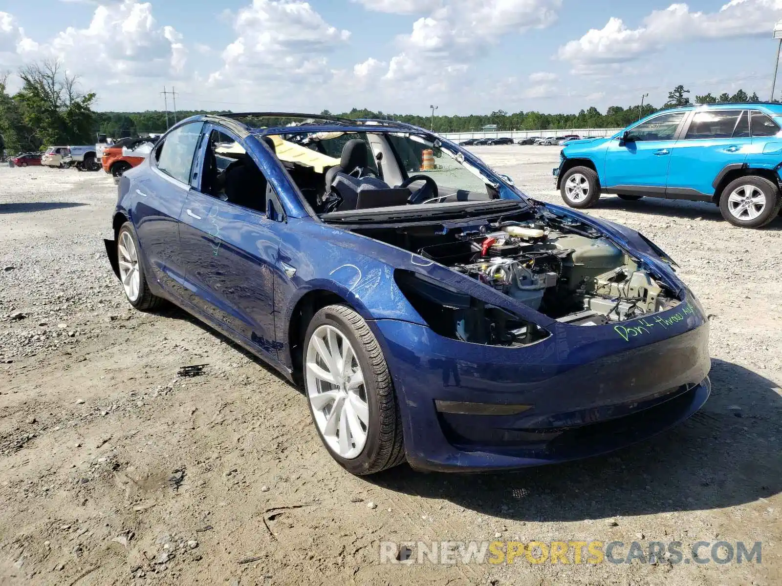 1 Photograph of a damaged car 5YJ3E1EB4KF433856 TESLA MODEL 3 2019