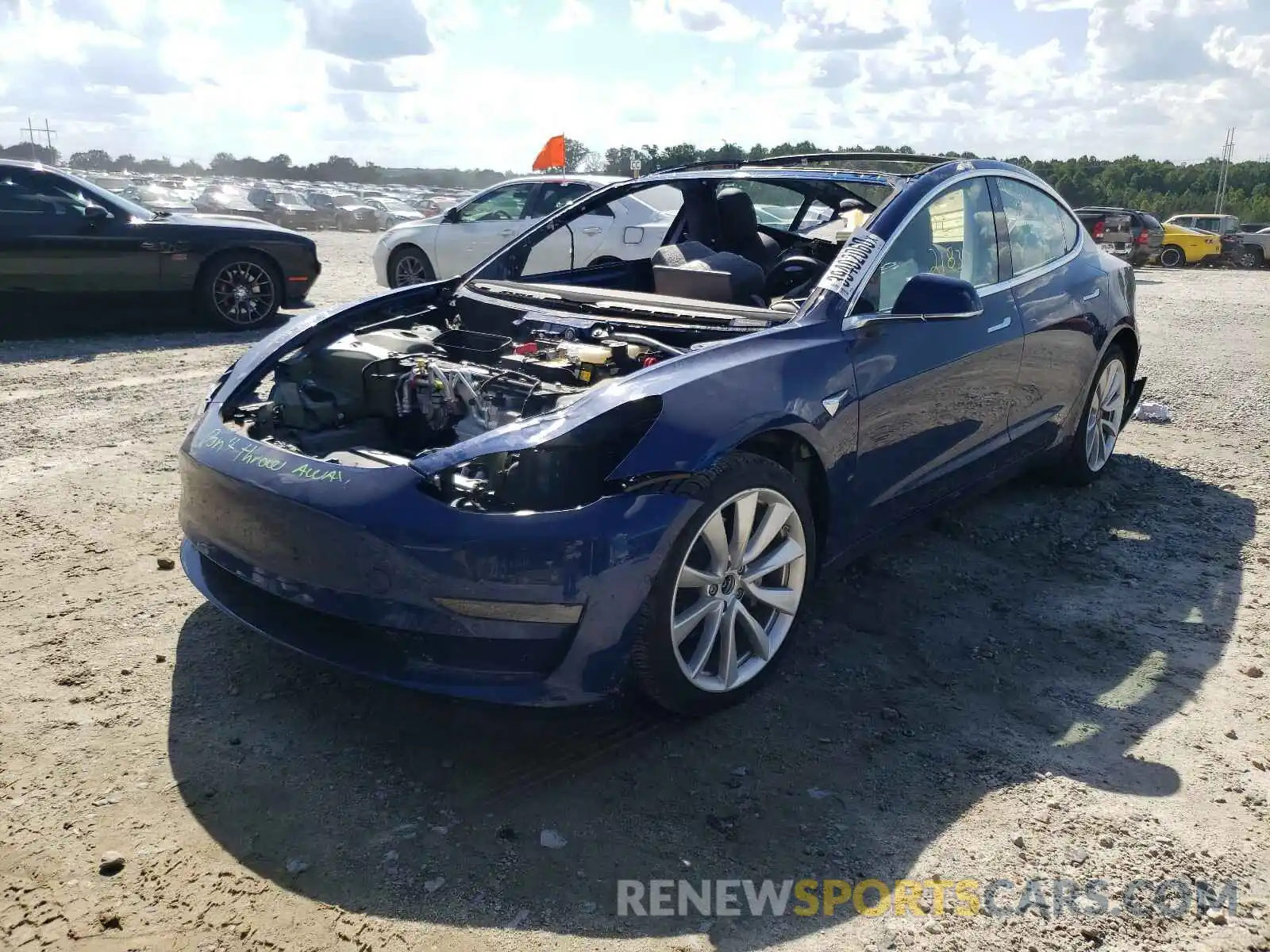 2 Photograph of a damaged car 5YJ3E1EB4KF433856 TESLA MODEL 3 2019