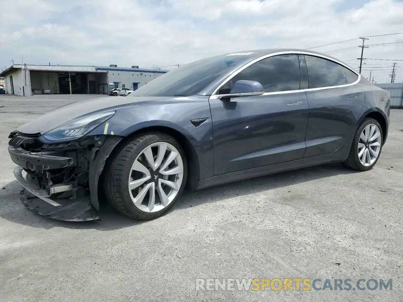 1 Photograph of a damaged car 5YJ3E1EB4KF437020 TESLA MODEL 3 2019