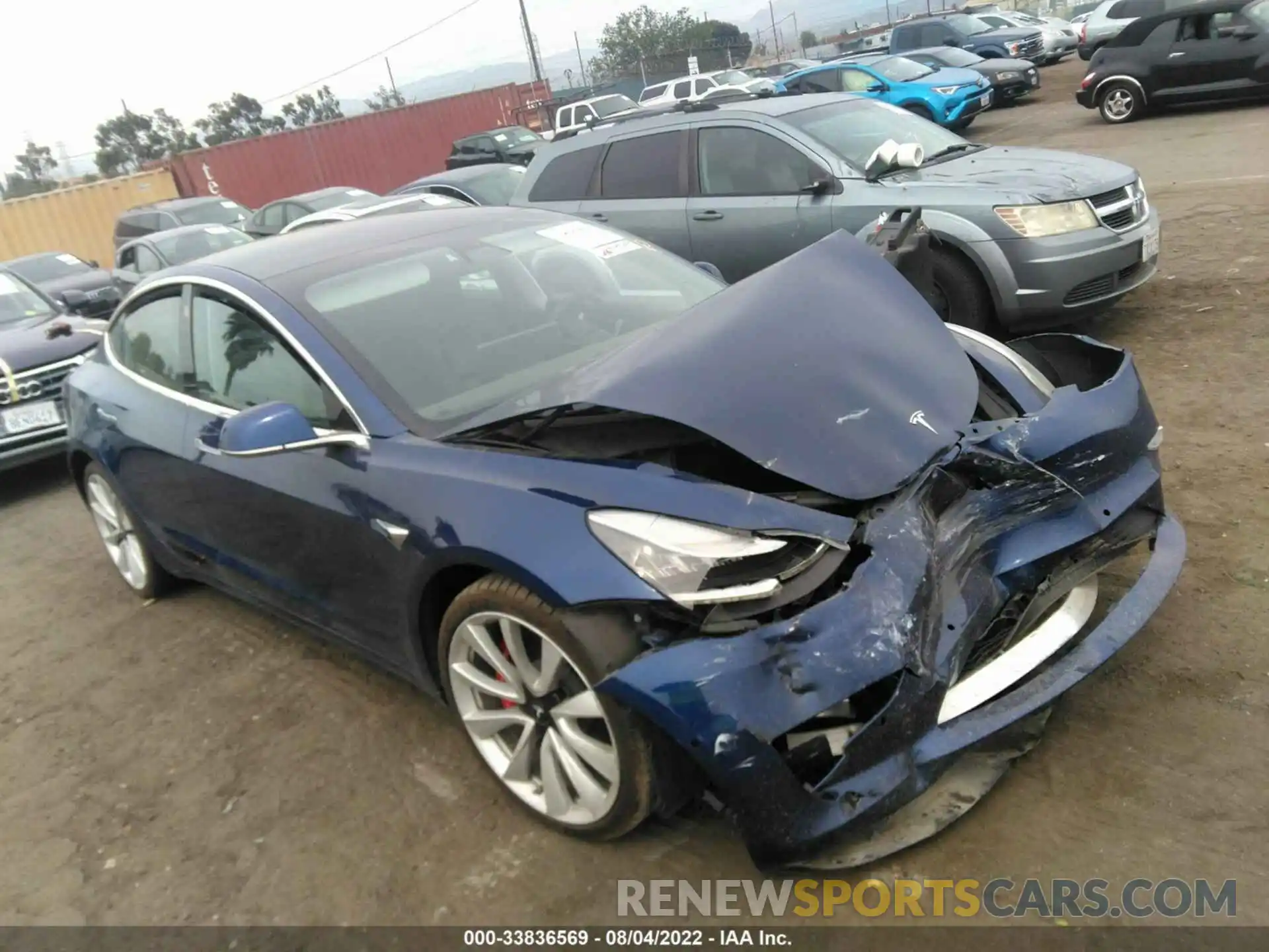 1 Photograph of a damaged car 5YJ3E1EB4KF438345 TESLA MODEL 3 2019