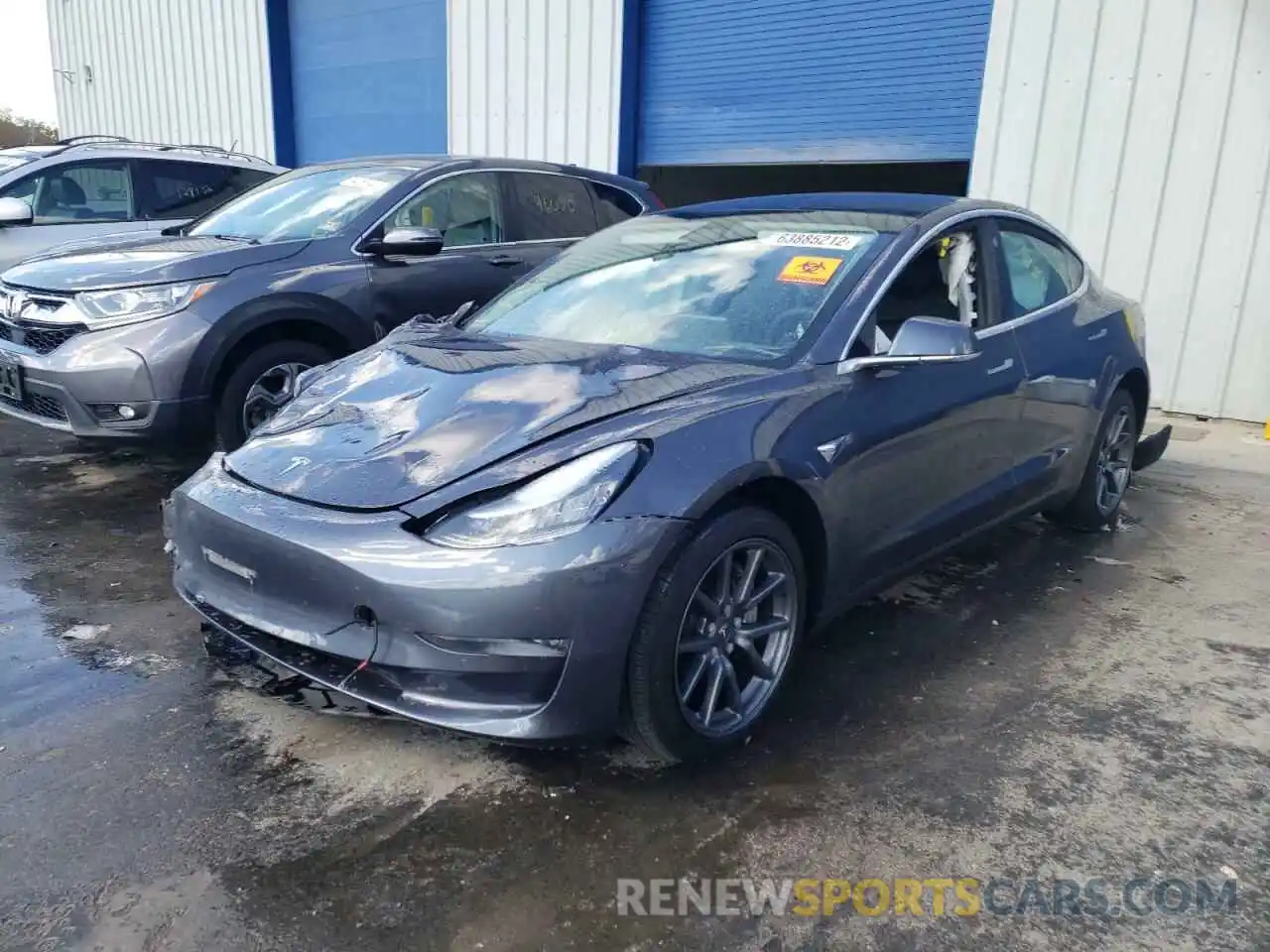 2 Photograph of a damaged car 5YJ3E1EB4KF441973 TESLA MODEL 3 2019