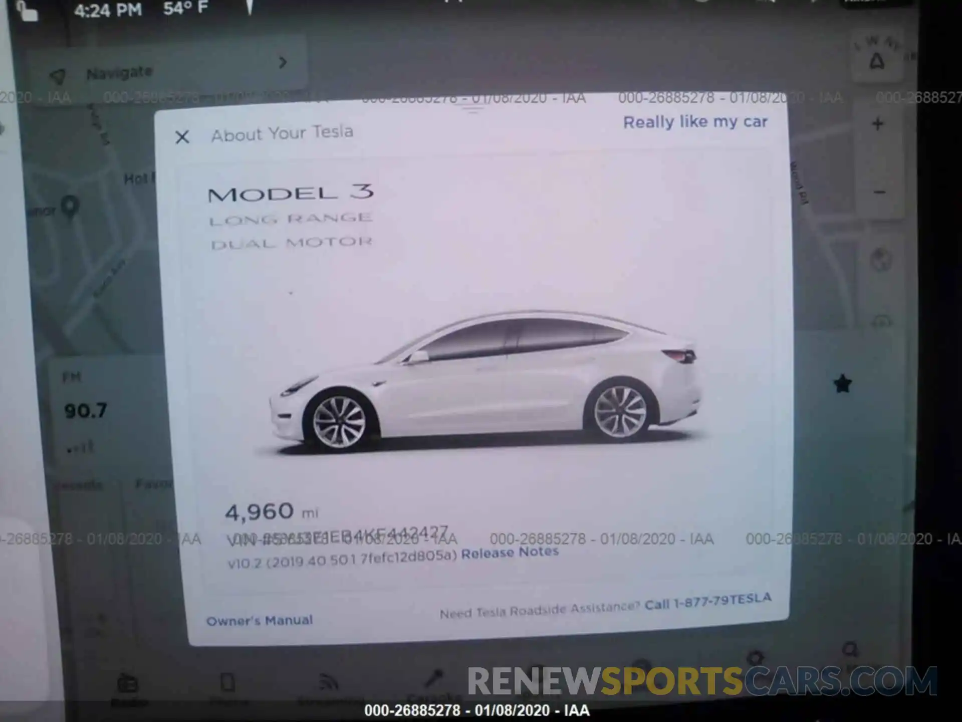 7 Photograph of a damaged car 5YJ3E1EB4KF442427 TESLA MODEL 3 2019