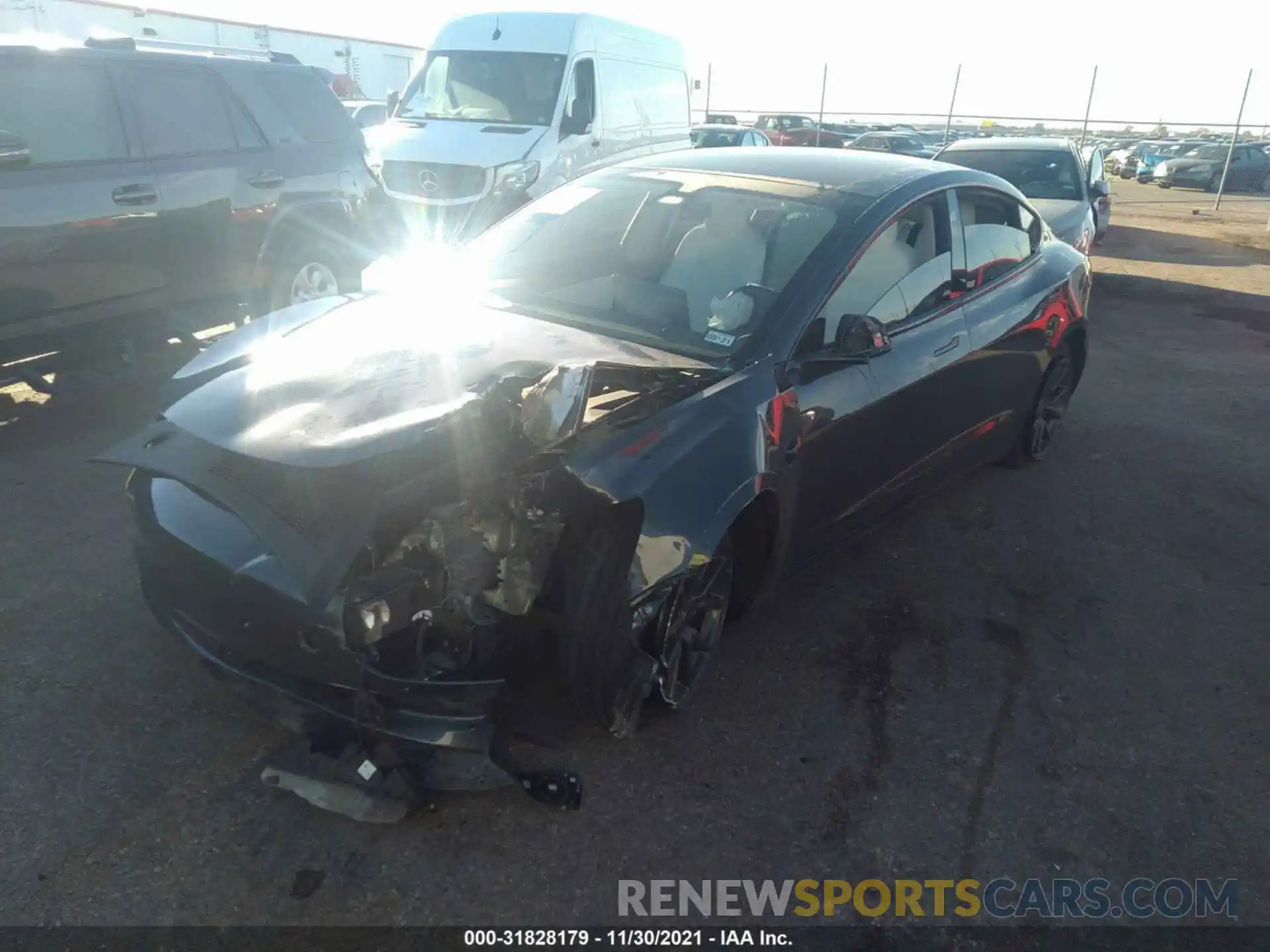 2 Photograph of a damaged car 5YJ3E1EB4KF450415 TESLA MODEL 3 2019