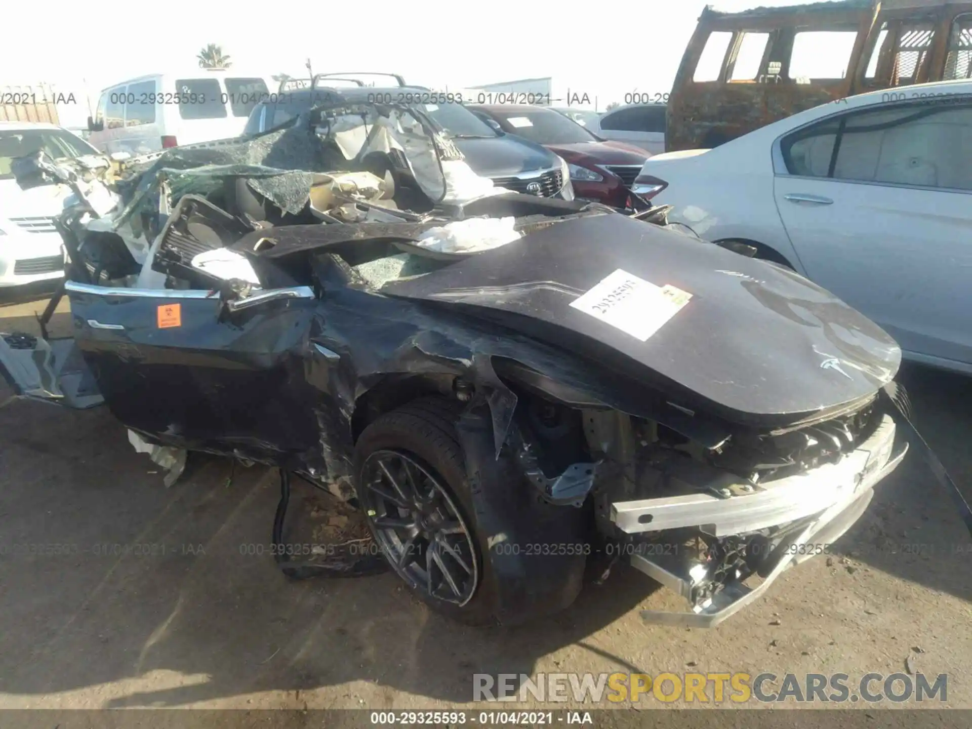 1 Photograph of a damaged car 5YJ3E1EB4KF453010 TESLA MODEL 3 2019