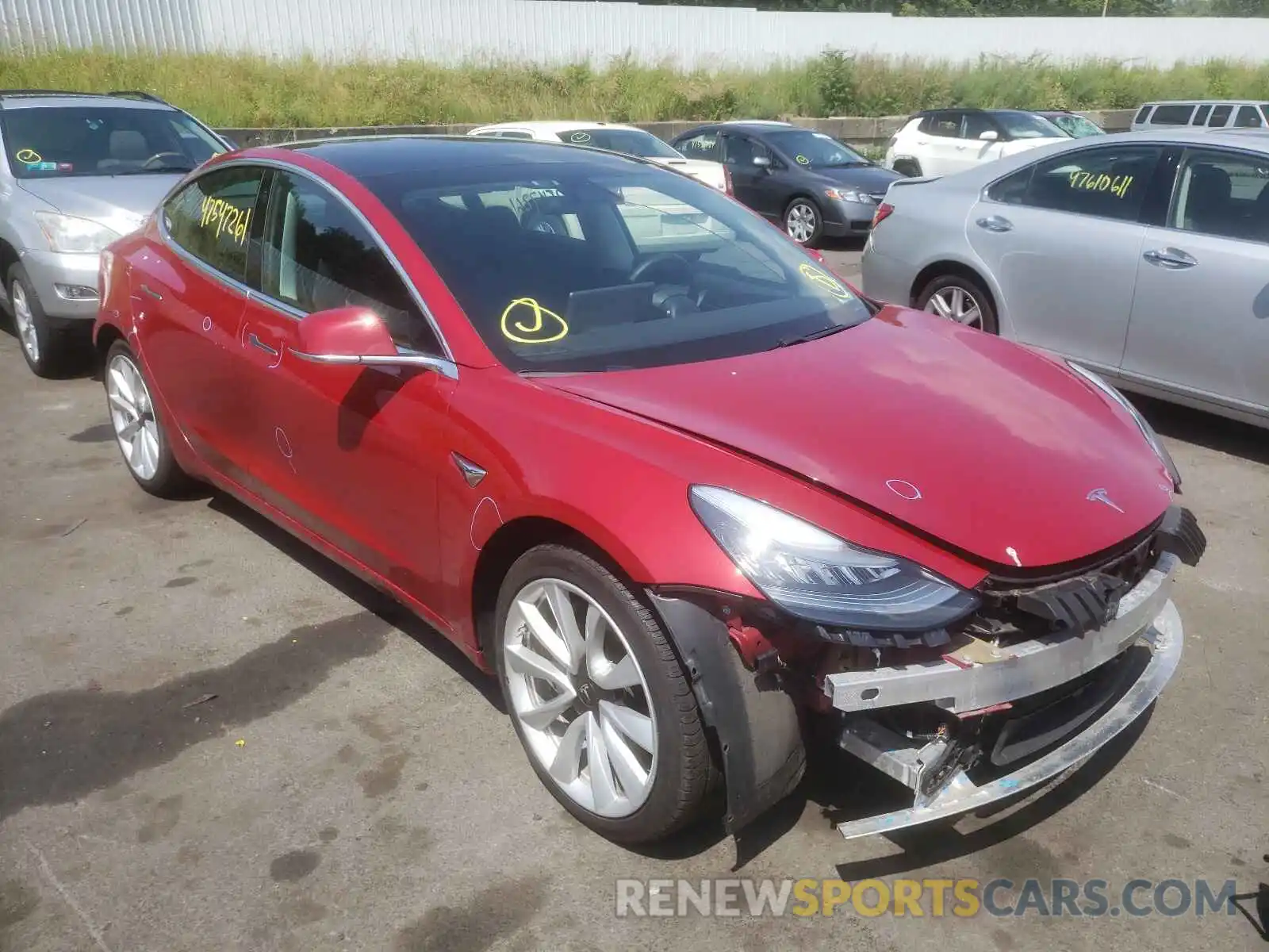 1 Photograph of a damaged car 5YJ3E1EB4KF453749 TESLA MODEL 3 2019