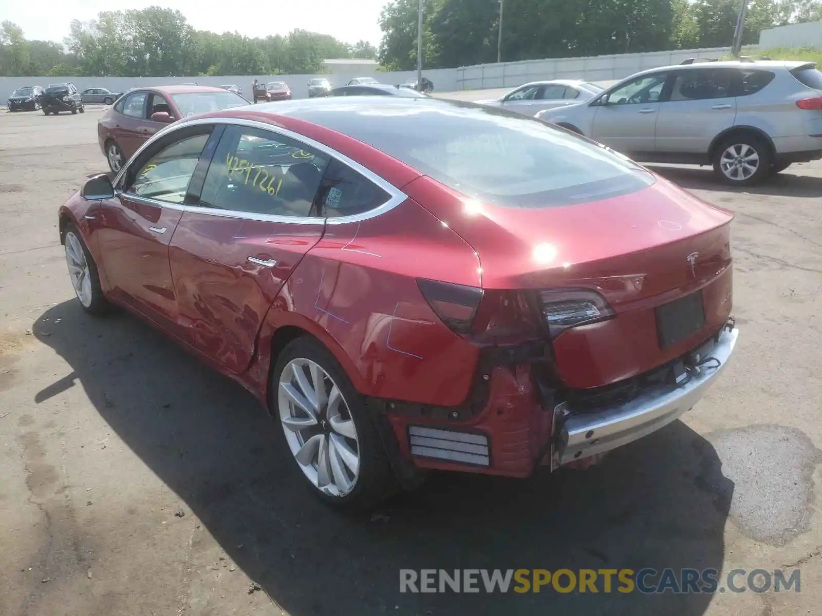 3 Photograph of a damaged car 5YJ3E1EB4KF453749 TESLA MODEL 3 2019