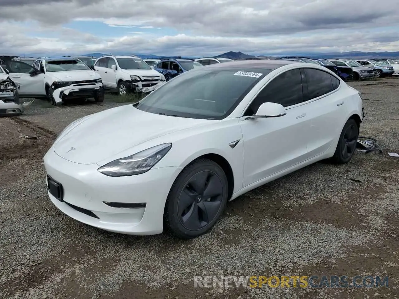 1 Photograph of a damaged car 5YJ3E1EB5KF191580 TESLA MODEL 3 2019