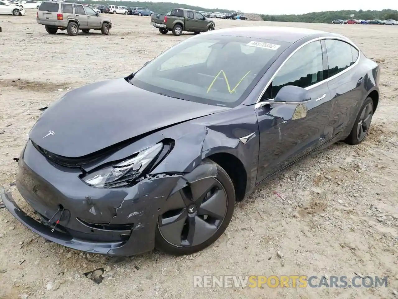 2 Photograph of a damaged car 5YJ3E1EB5KF205557 TESLA MODEL 3 2019