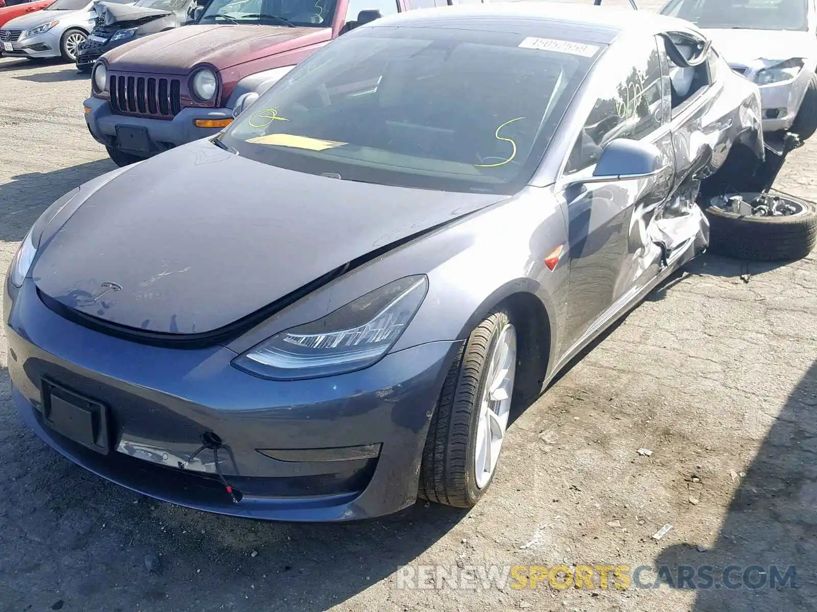 2 Photograph of a damaged car 5YJ3E1EB5KF205929 TESLA MODEL 3 2019