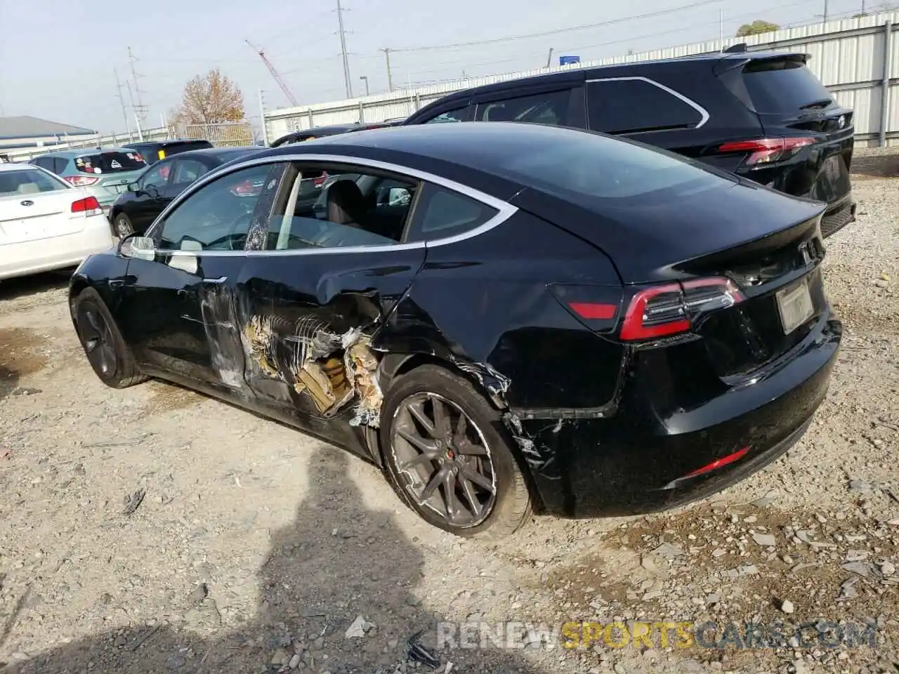 2 Photograph of a damaged car 5YJ3E1EB5KF361307 TESLA MODEL 3 2019