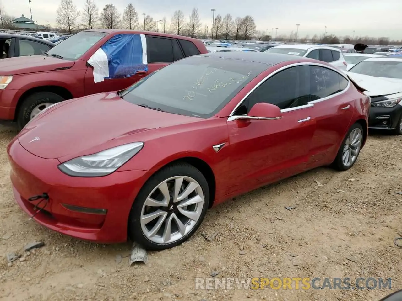 1 Photograph of a damaged car 5YJ3E1EB5KF364787 TESLA MODEL 3 2019