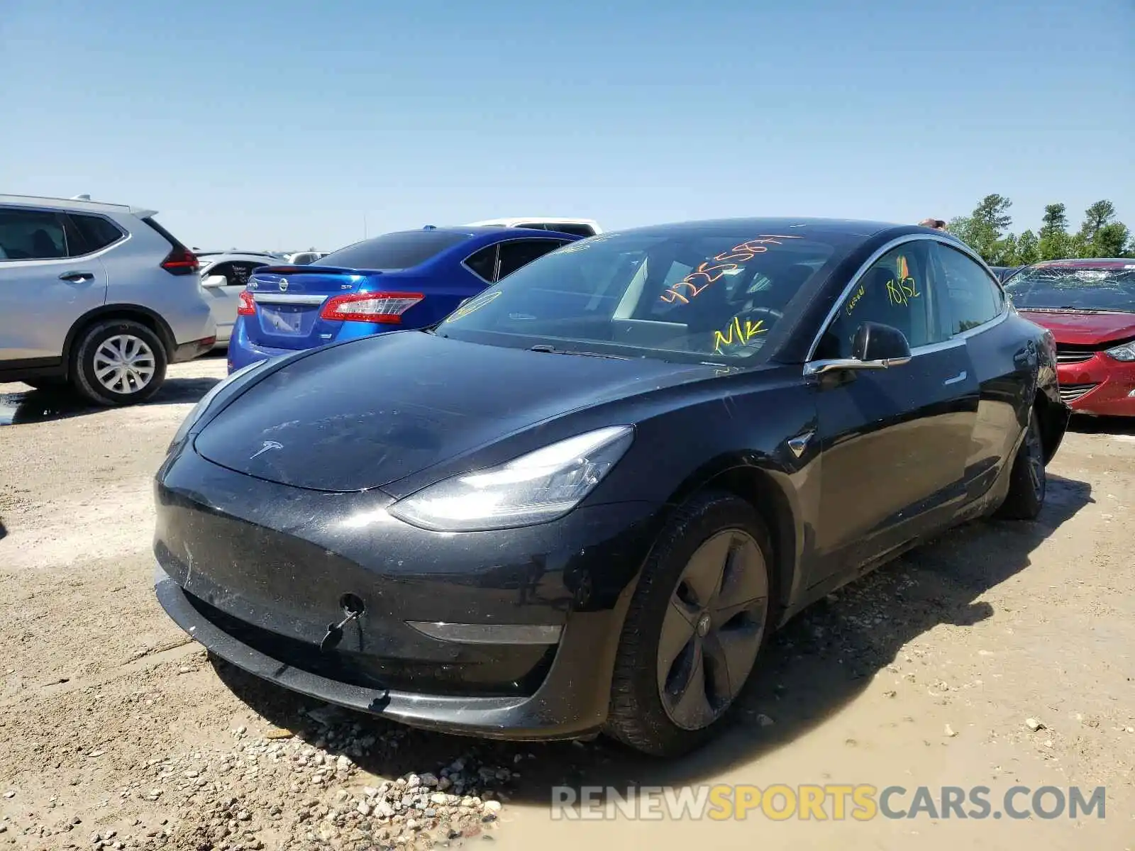 2 Photograph of a damaged car 5YJ3E1EB5KF385588 TESLA MODEL 3 2019