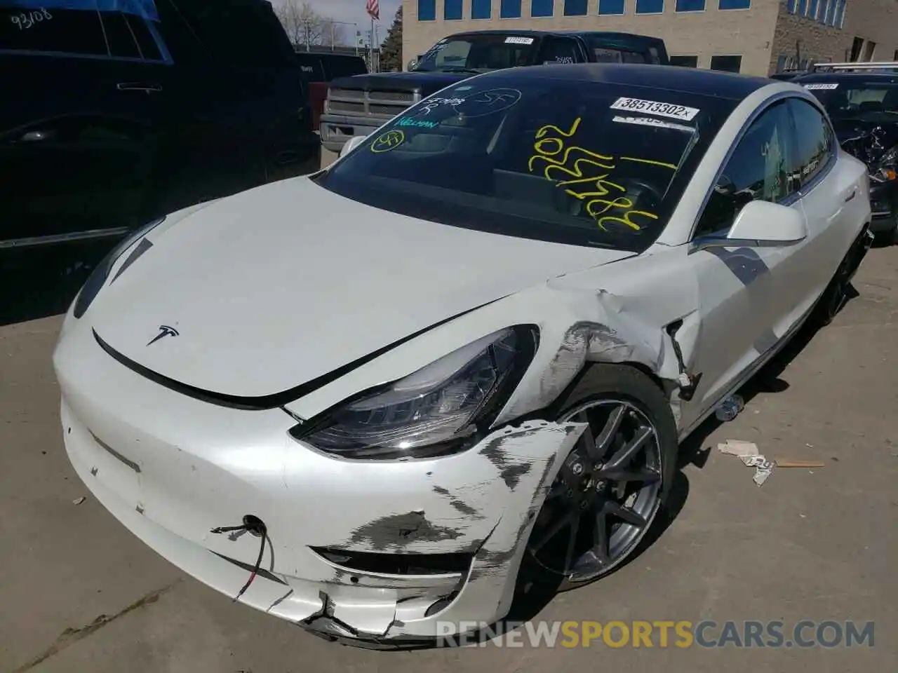 2 Photograph of a damaged car 5YJ3E1EB5KF387924 TESLA MODEL 3 2019