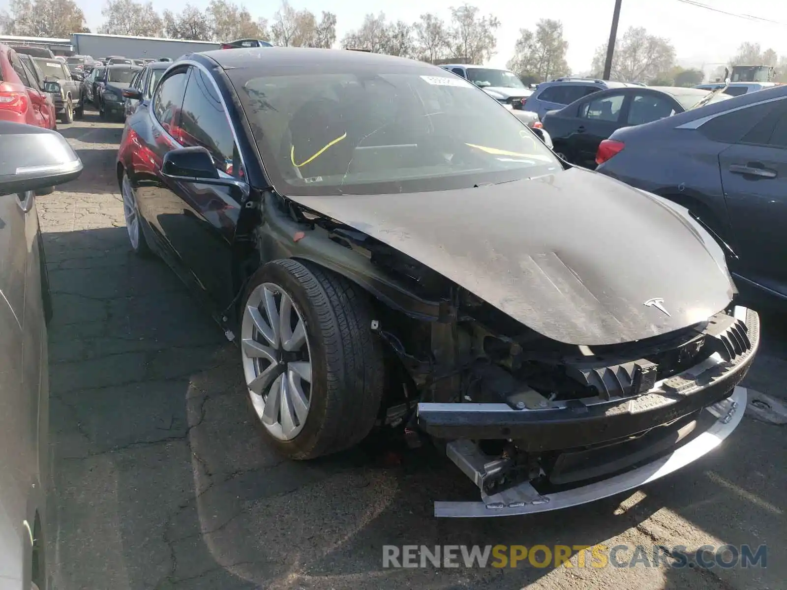 1 Photograph of a damaged car 5YJ3E1EB5KF388880 TESLA MODEL 3 2019