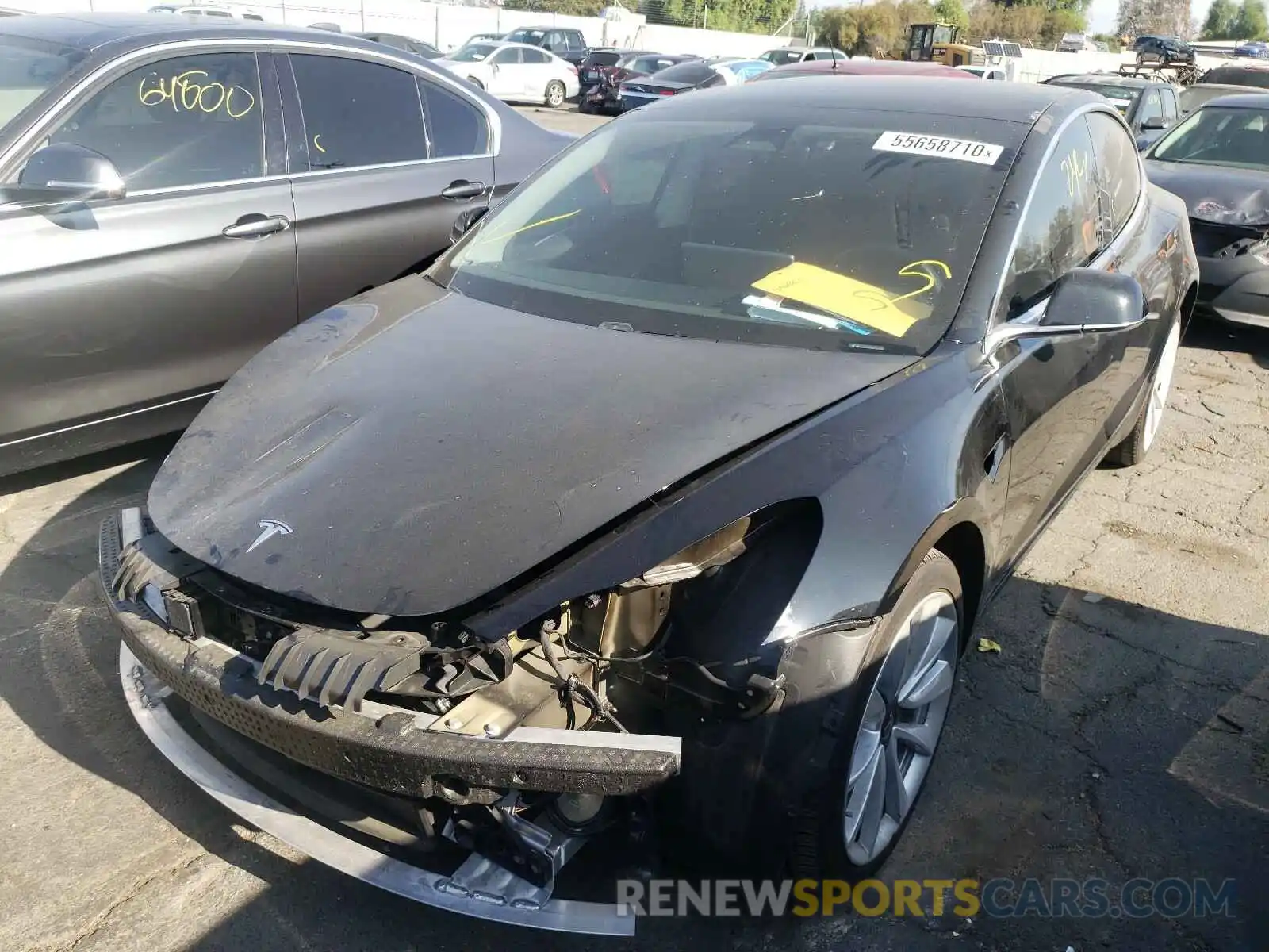 2 Photograph of a damaged car 5YJ3E1EB5KF388880 TESLA MODEL 3 2019