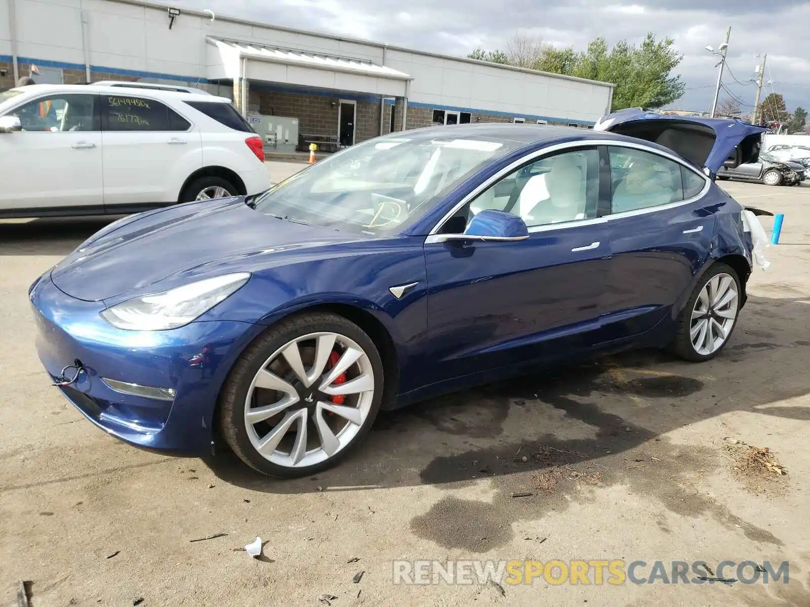 2 Photograph of a damaged car 5YJ3E1EB5KF393576 TESLA MODEL 3 2019