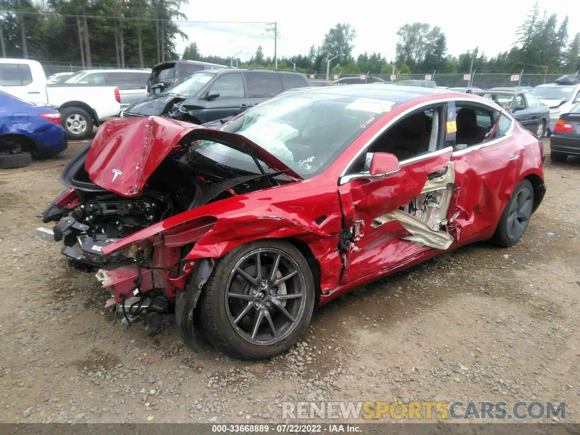 2 Photograph of a damaged car 5YJ3E1EB5KF413339 TESLA MODEL 3 2019