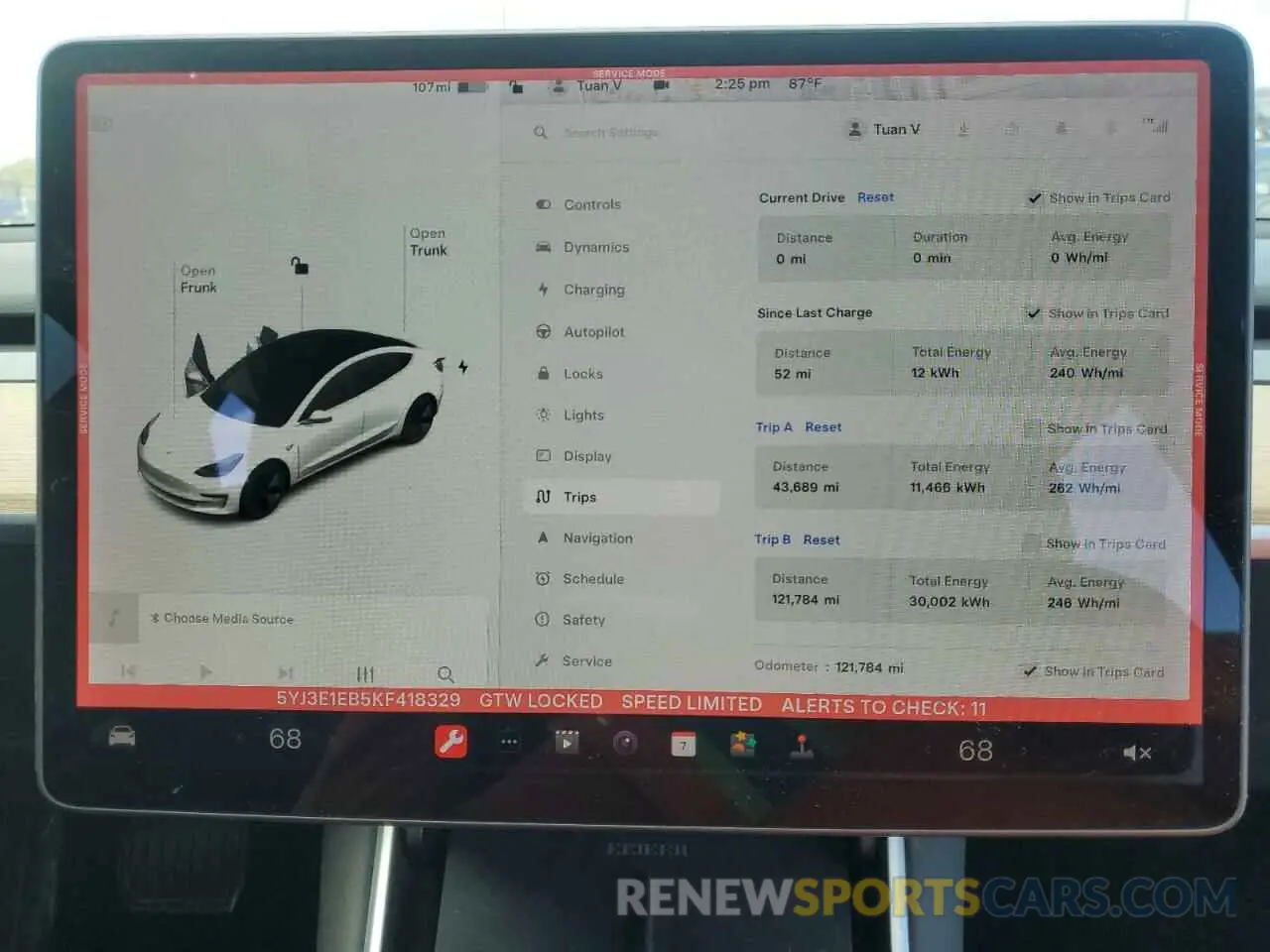 9 Photograph of a damaged car 5YJ3E1EB5KF418329 TESLA MODEL 3 2019