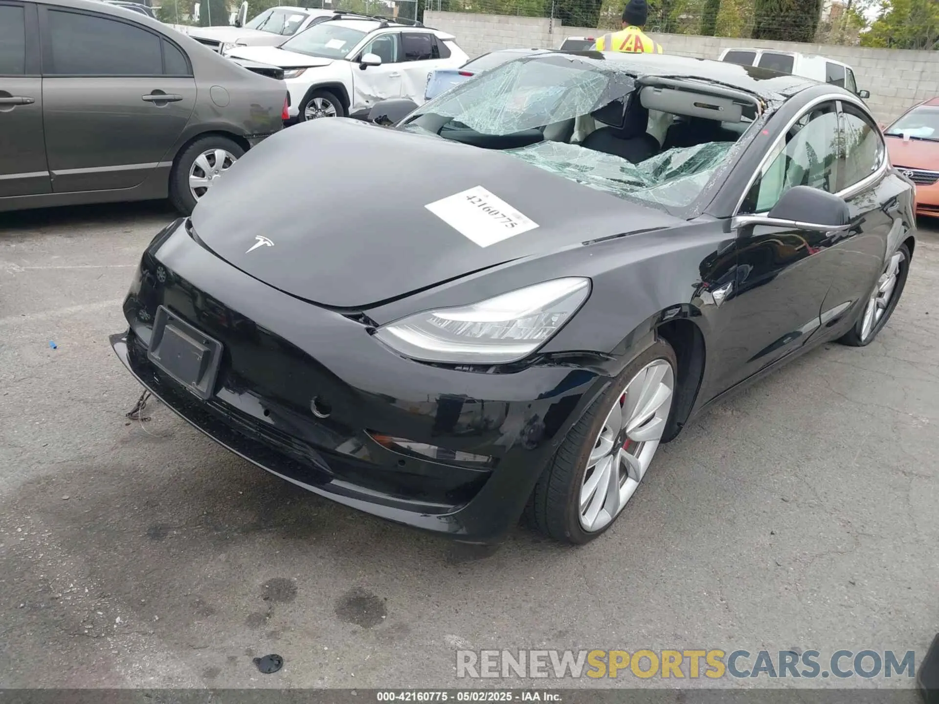 2 Photograph of a damaged car 5YJ3E1EB5KF434613 TESLA MODEL 3 2019