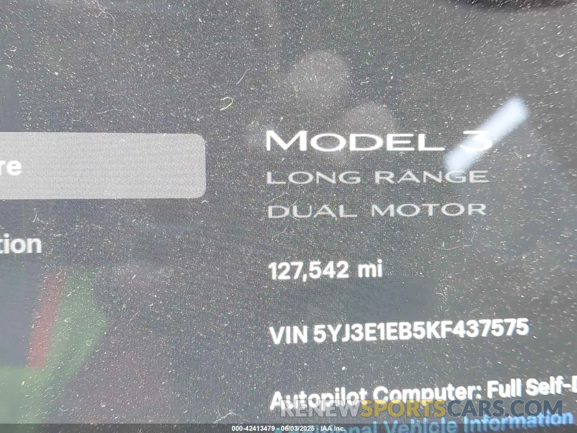 13 Photograph of a damaged car 5YJ3E1EB5KF437575 TESLA MODEL 3 2019