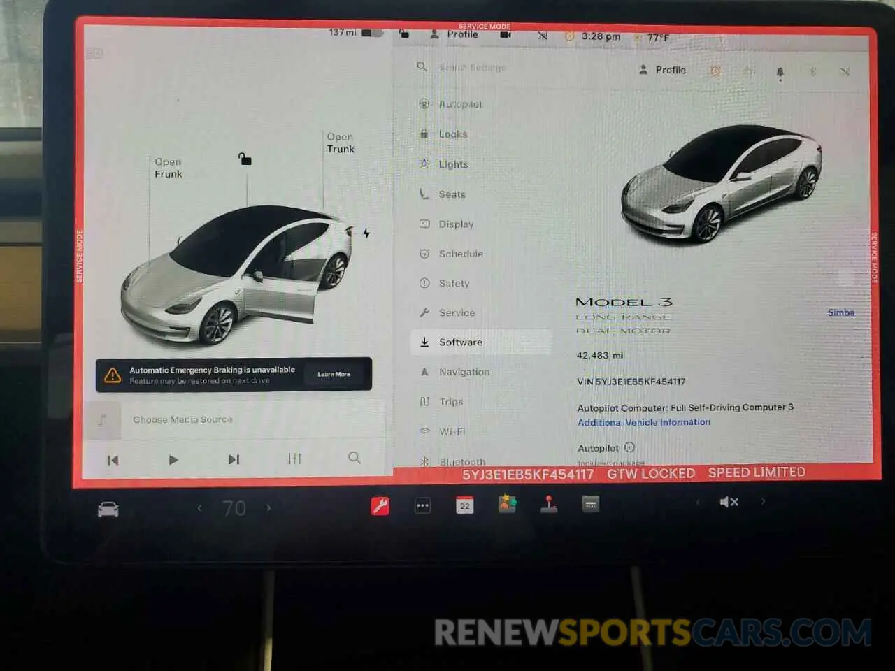 9 Photograph of a damaged car 5YJ3E1EB5KF454117 TESLA MODEL 3 2019