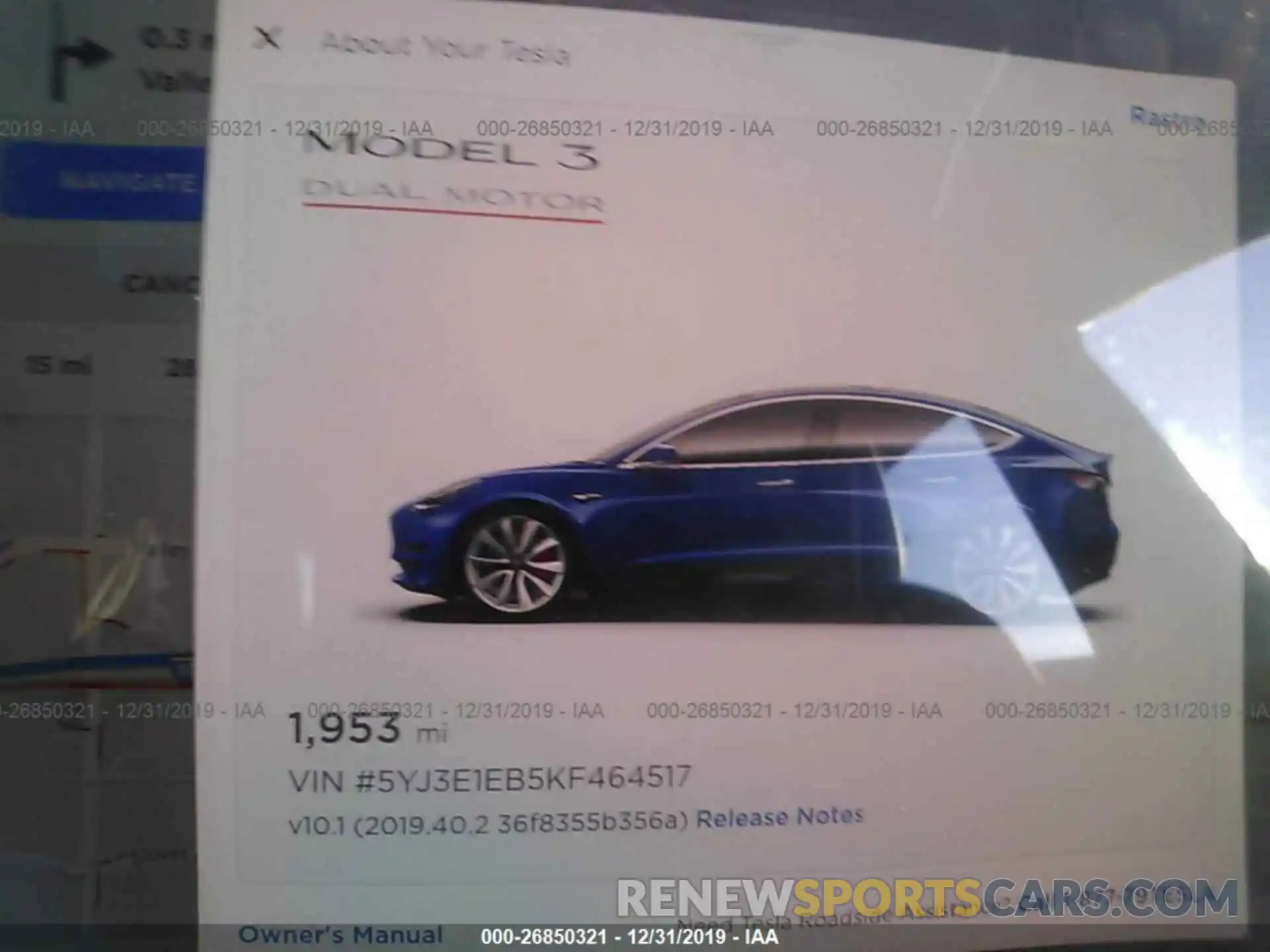 7 Photograph of a damaged car 5YJ3E1EB5KF464517 TESLA MODEL 3 2019