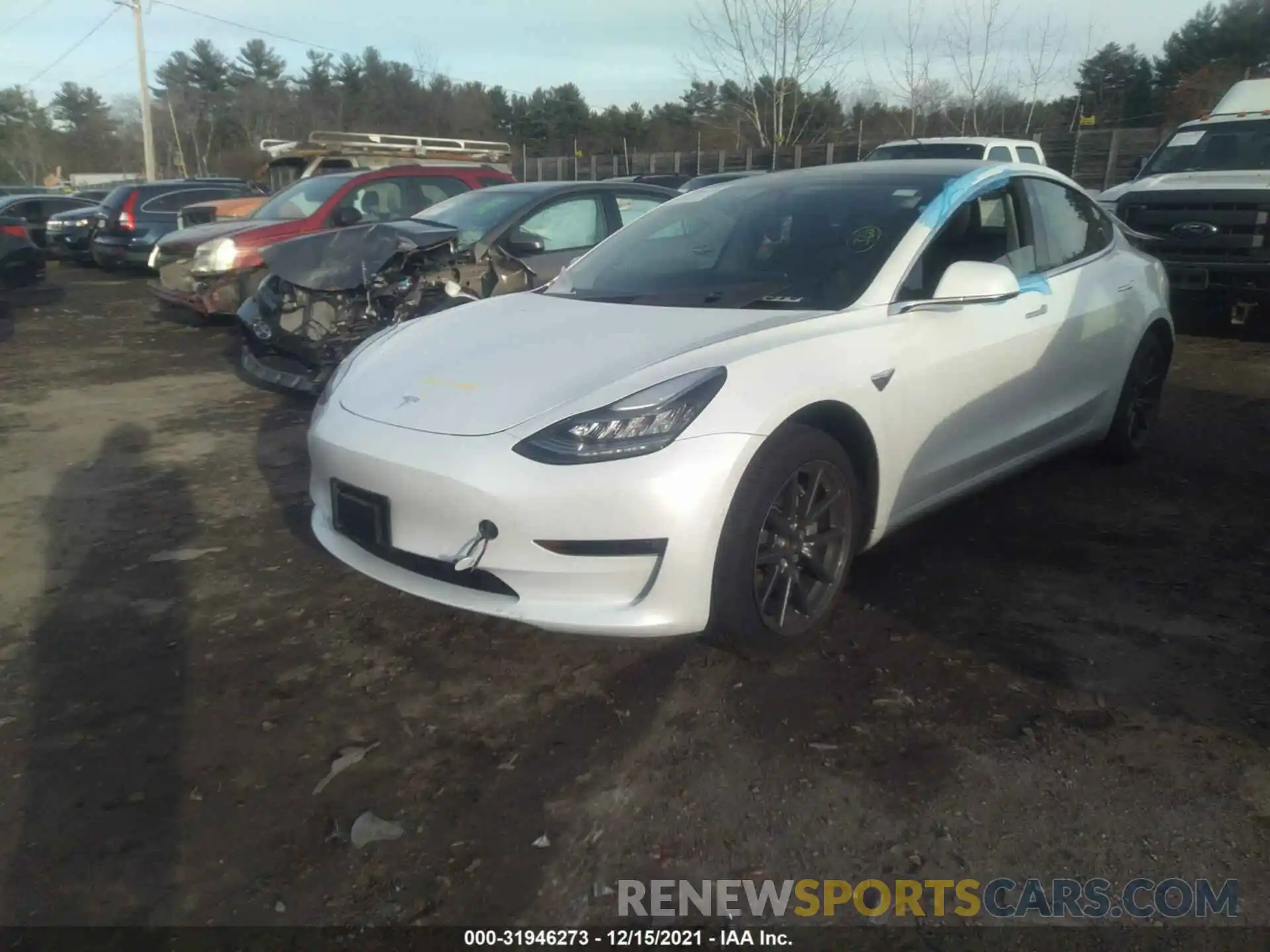 2 Photograph of a damaged car 5YJ3E1EB5KF493984 TESLA MODEL 3 2019