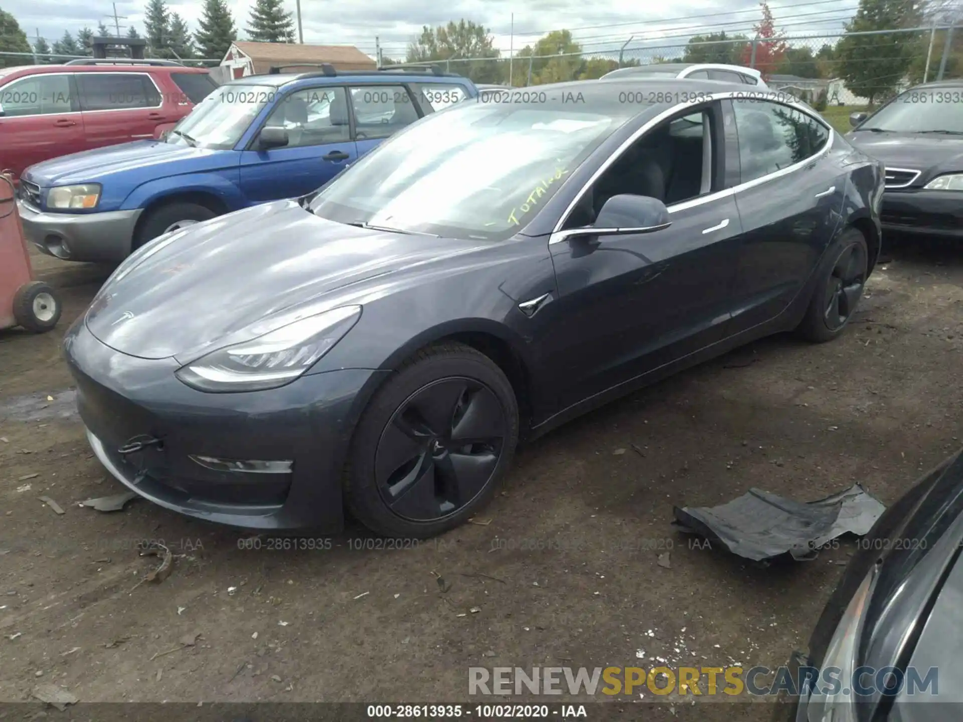 2 Photograph of a damaged car 5YJ3E1EB6KF191832 TESLA MODEL 3 2019