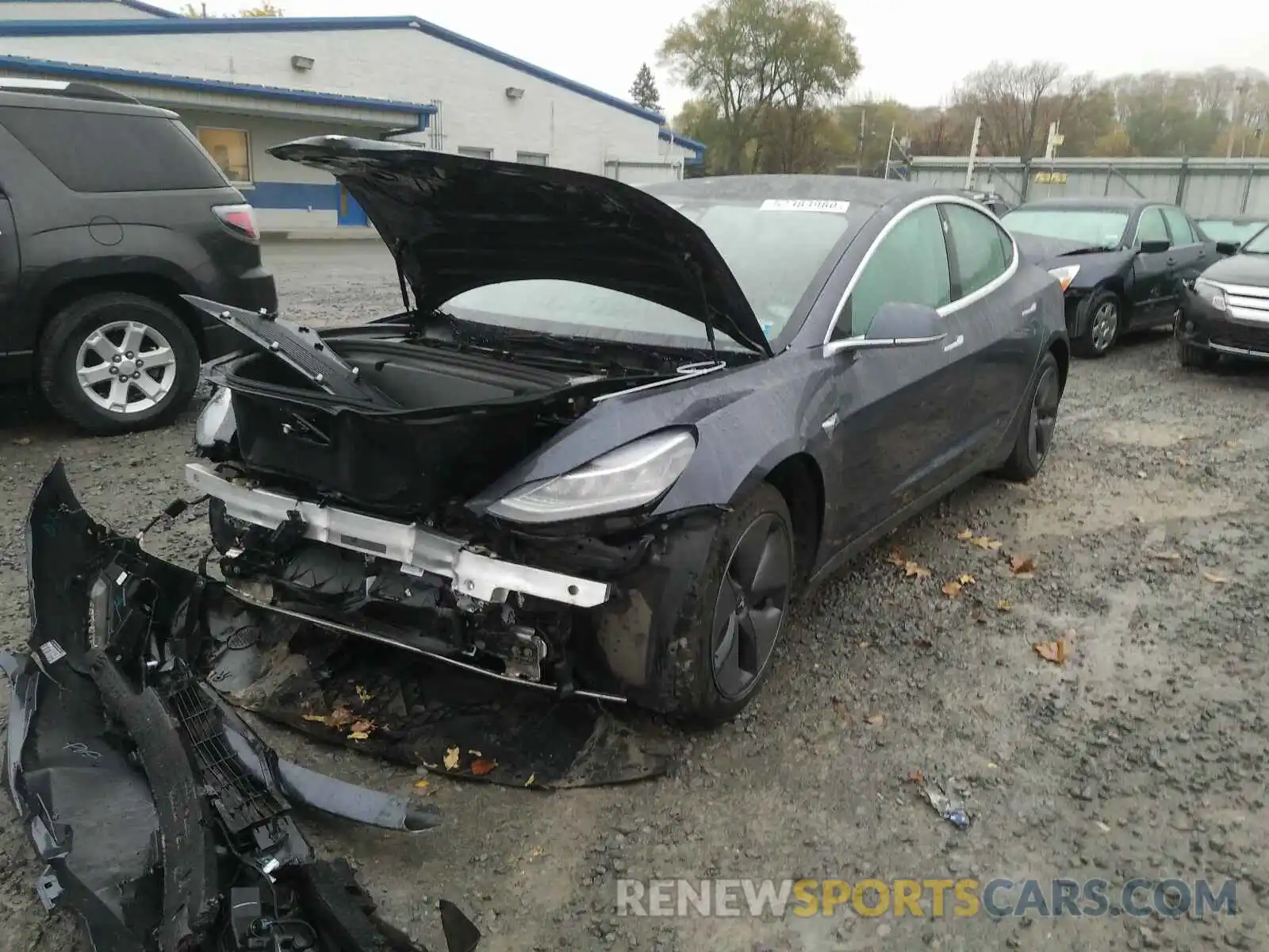 2 Photograph of a damaged car 5YJ3E1EB6KF209956 TESLA MODEL 3 2019