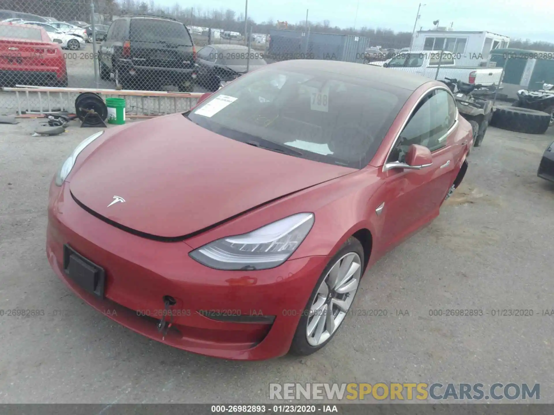 2 Photograph of a damaged car 5YJ3E1EB6KF210606 TESLA MODEL 3 2019