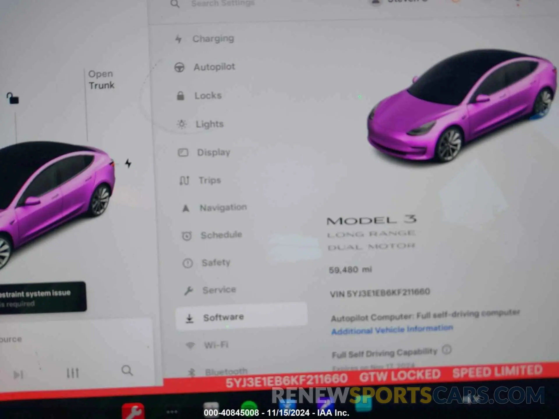 15 Photograph of a damaged car 5YJ3E1EB6KF211660 TESLA MODEL 3 2019