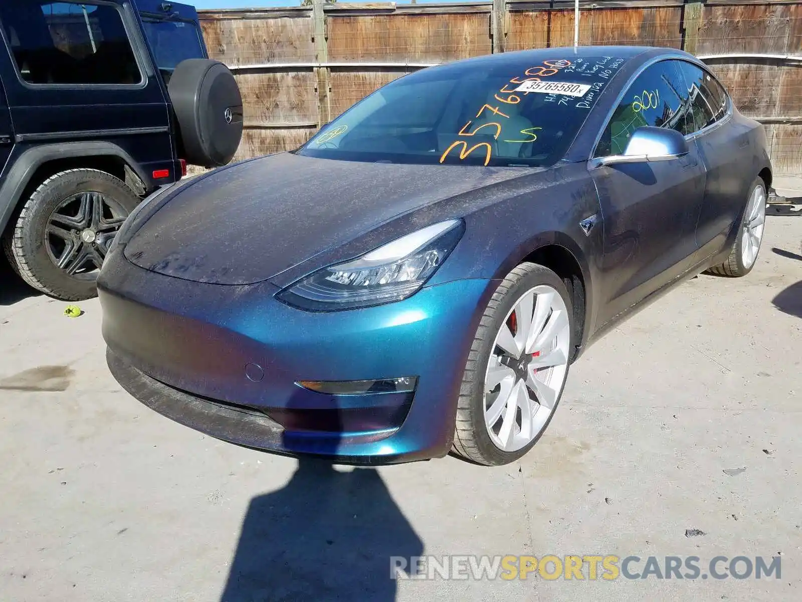 2 Photograph of a damaged car 5YJ3E1EB6KF238289 TESLA MODEL 3 2019