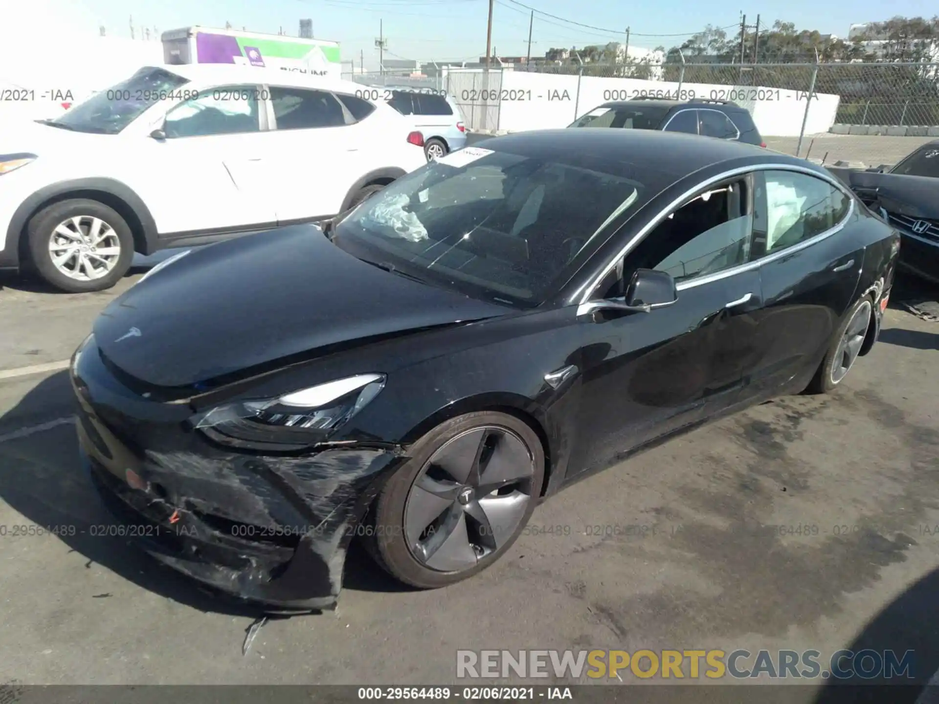 2 Photograph of a damaged car 5YJ3E1EB6KF361347 TESLA MODEL 3 2019