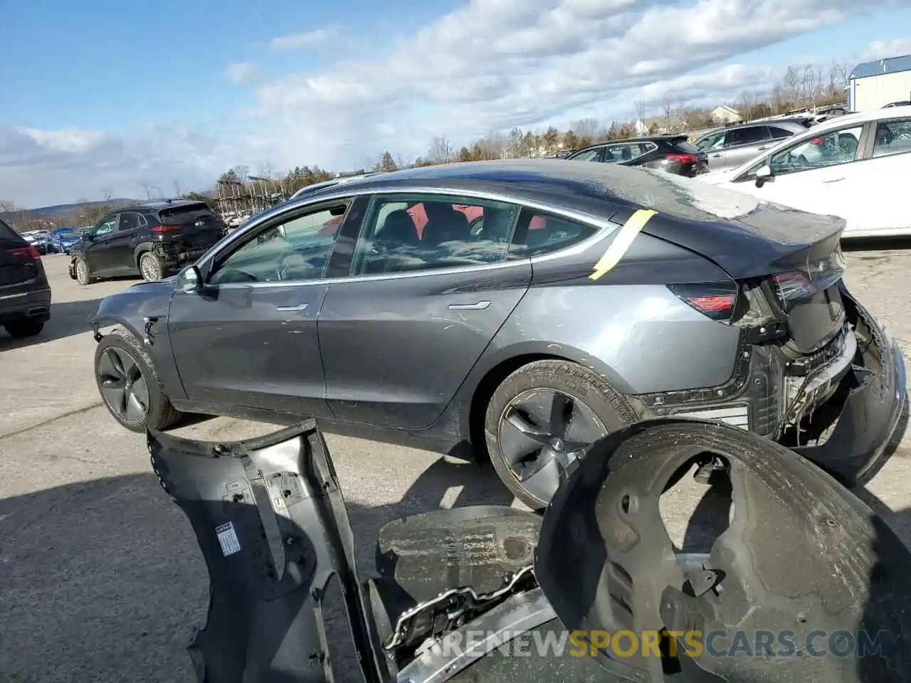 2 Photograph of a damaged car 5YJ3E1EB6KF361378 TESLA MODEL 3 2019