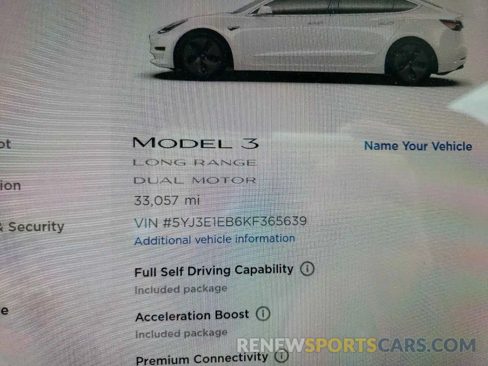 8 Photograph of a damaged car 5YJ3E1EB6KF365639 TESLA MODEL 3 2019