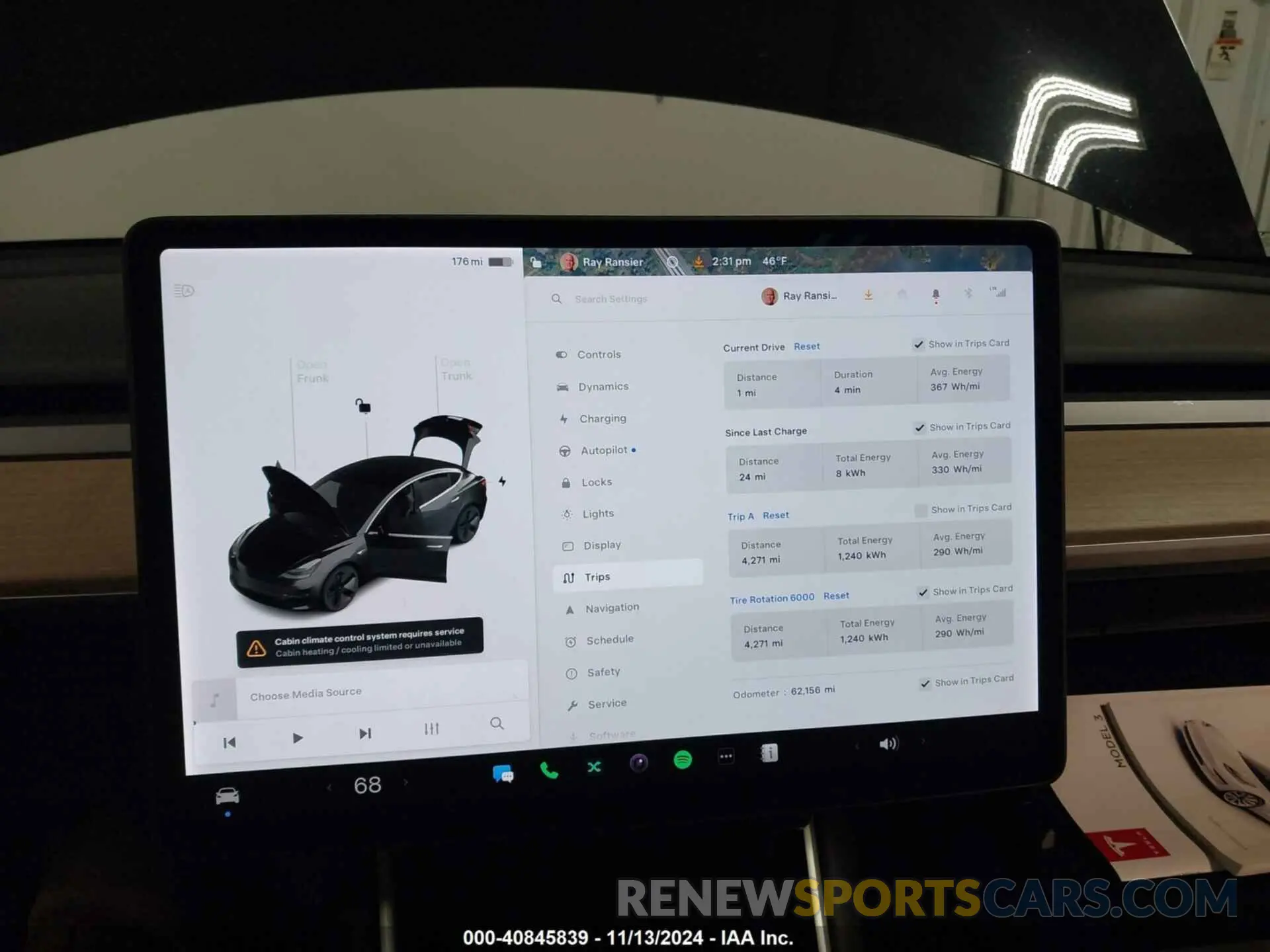 19 Photograph of a damaged car 5YJ3E1EB6KF384952 TESLA MODEL 3 2019