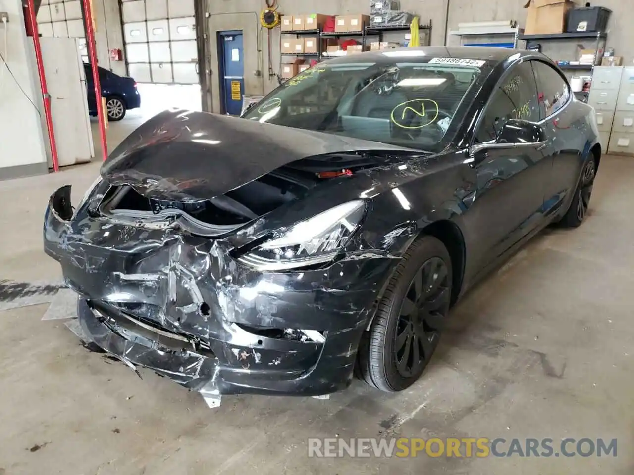 2 Photograph of a damaged car 5YJ3E1EB6KF385289 TESLA MODEL 3 2019