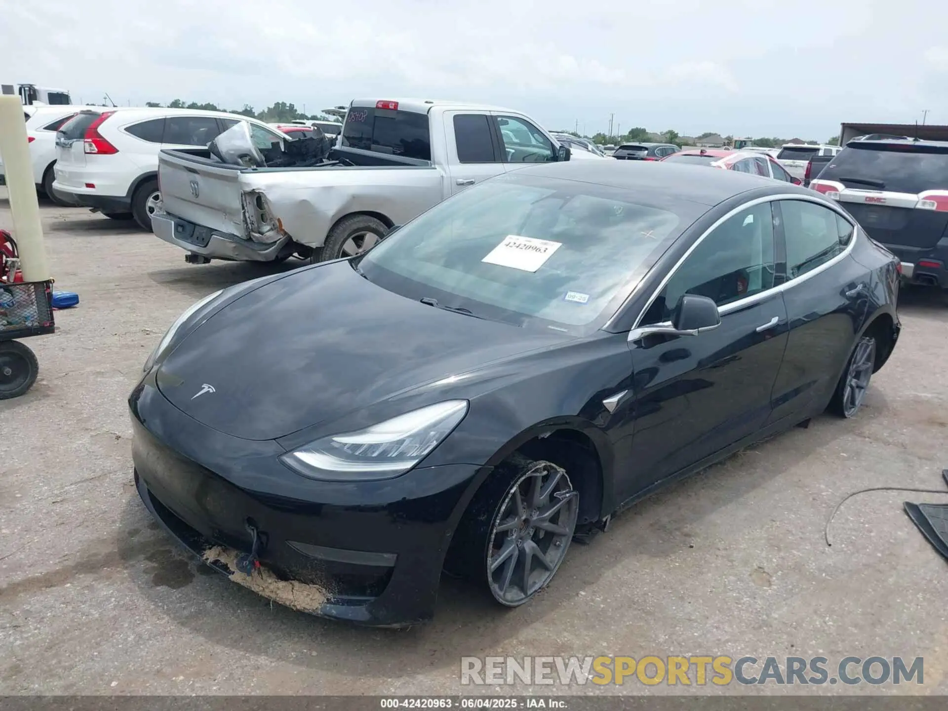 2 Photograph of a damaged car 5YJ3E1EB6KF385342 TESLA MODEL 3 2019