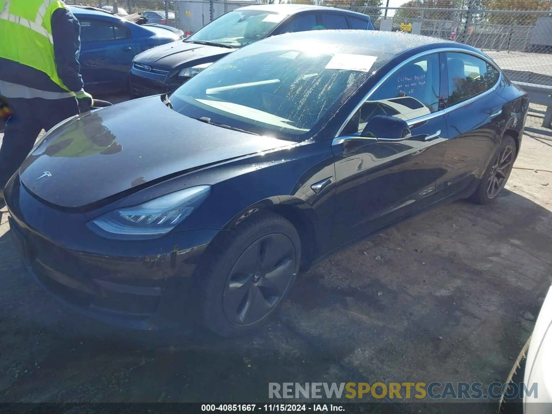 2 Photograph of a damaged car 5YJ3E1EB6KF385566 TESLA MODEL 3 2019