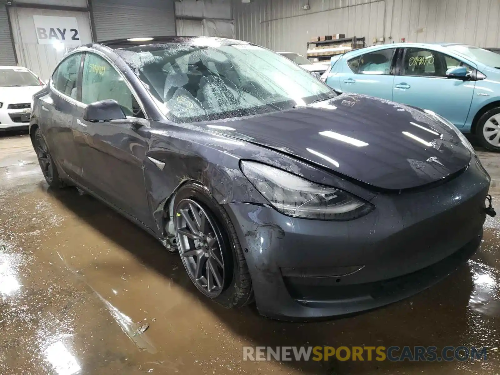 1 Photograph of a damaged car 5YJ3E1EB6KF386863 TESLA MODEL 3 2019