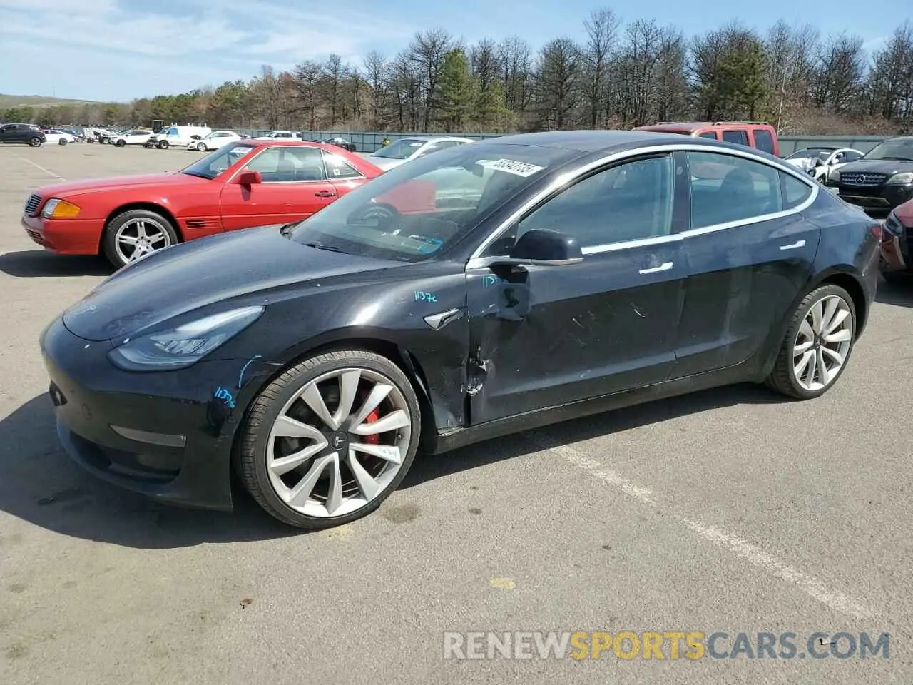1 Photograph of a damaged car 5YJ3E1EB6KF392727 TESLA MODEL 3 2019