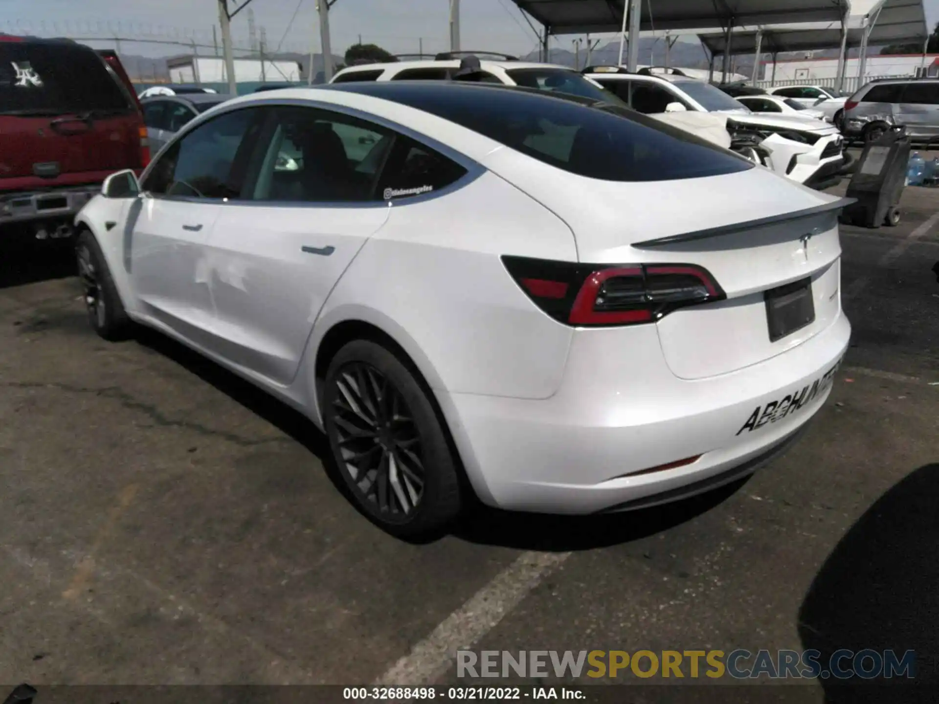 3 Photograph of a damaged car 5YJ3E1EB6KF393215 TESLA MODEL 3 2019