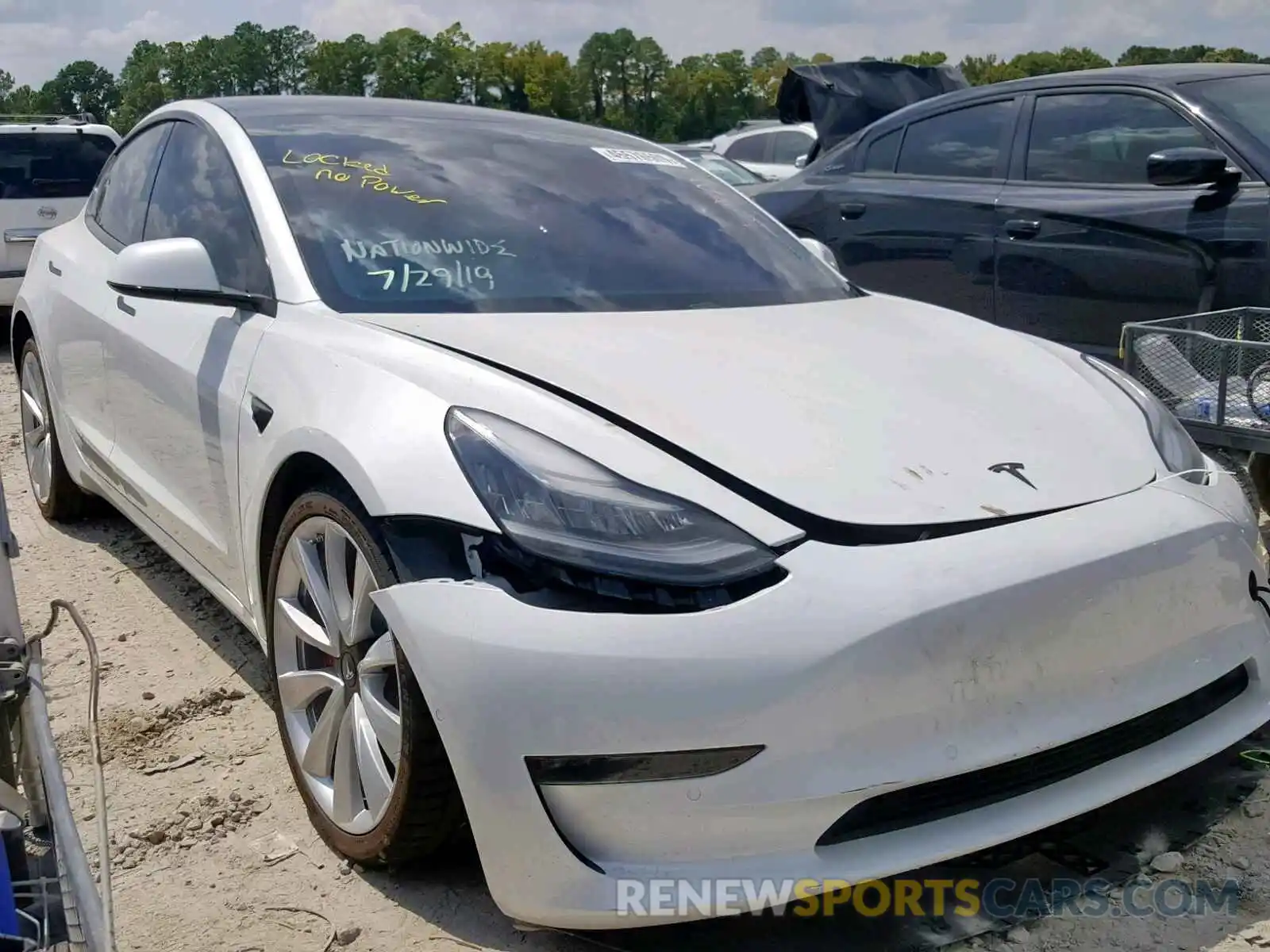 1 Photograph of a damaged car 5YJ3E1EB6KF393750 TESLA MODEL 3 2019