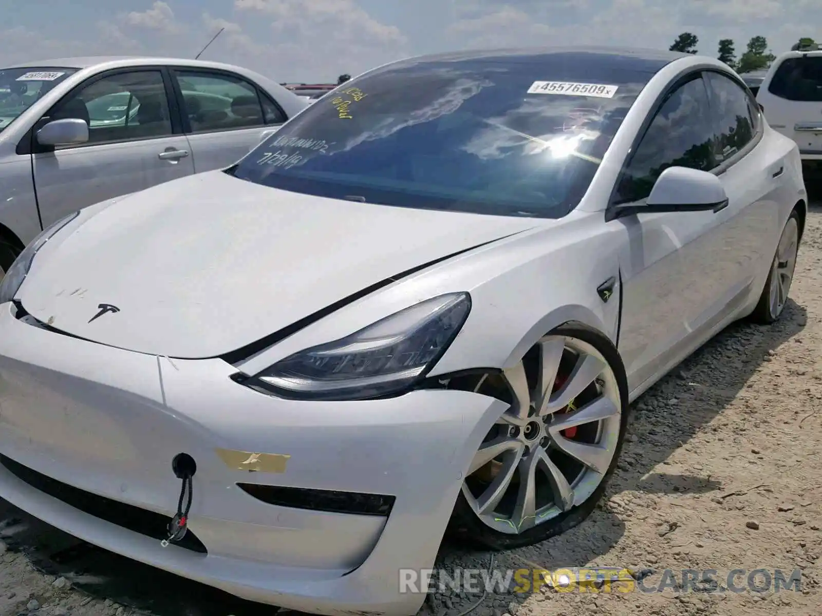 2 Photograph of a damaged car 5YJ3E1EB6KF393750 TESLA MODEL 3 2019