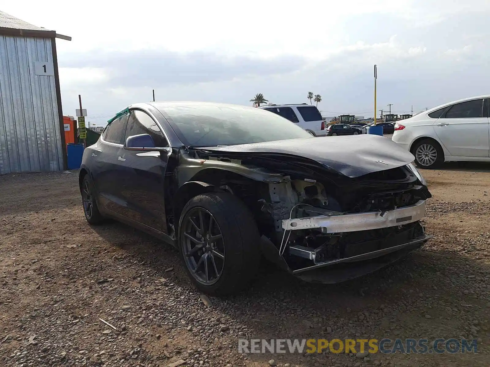 1 Photograph of a damaged car 5YJ3E1EB6KF432482 TESLA MODEL 3 2019