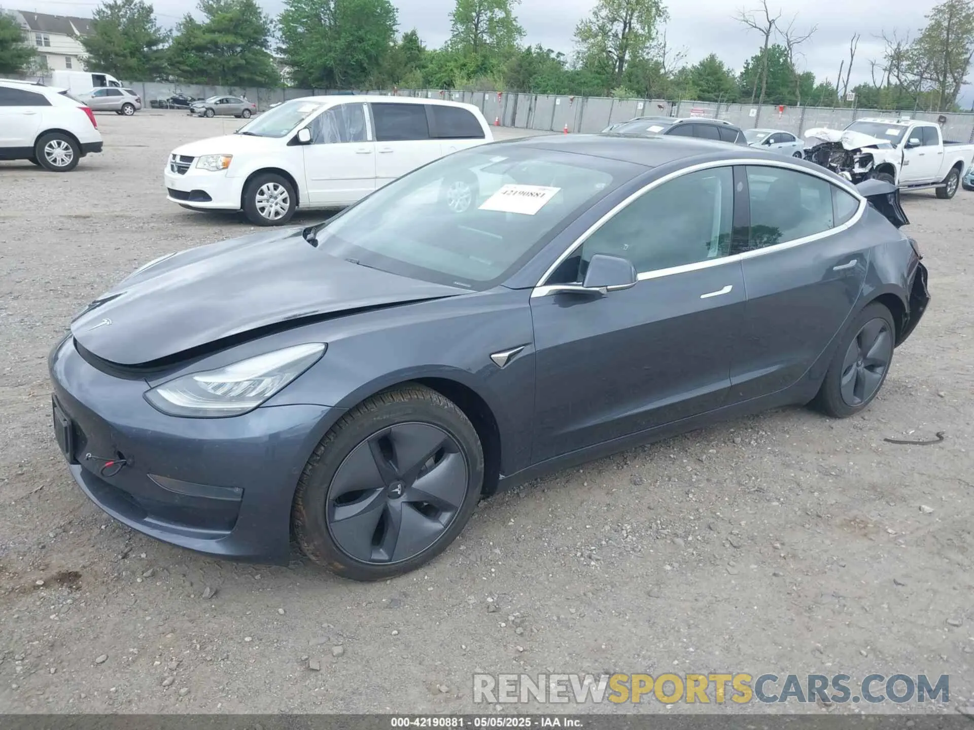 2 Photograph of a damaged car 5YJ3E1EB6KF432742 TESLA MODEL 3 2019