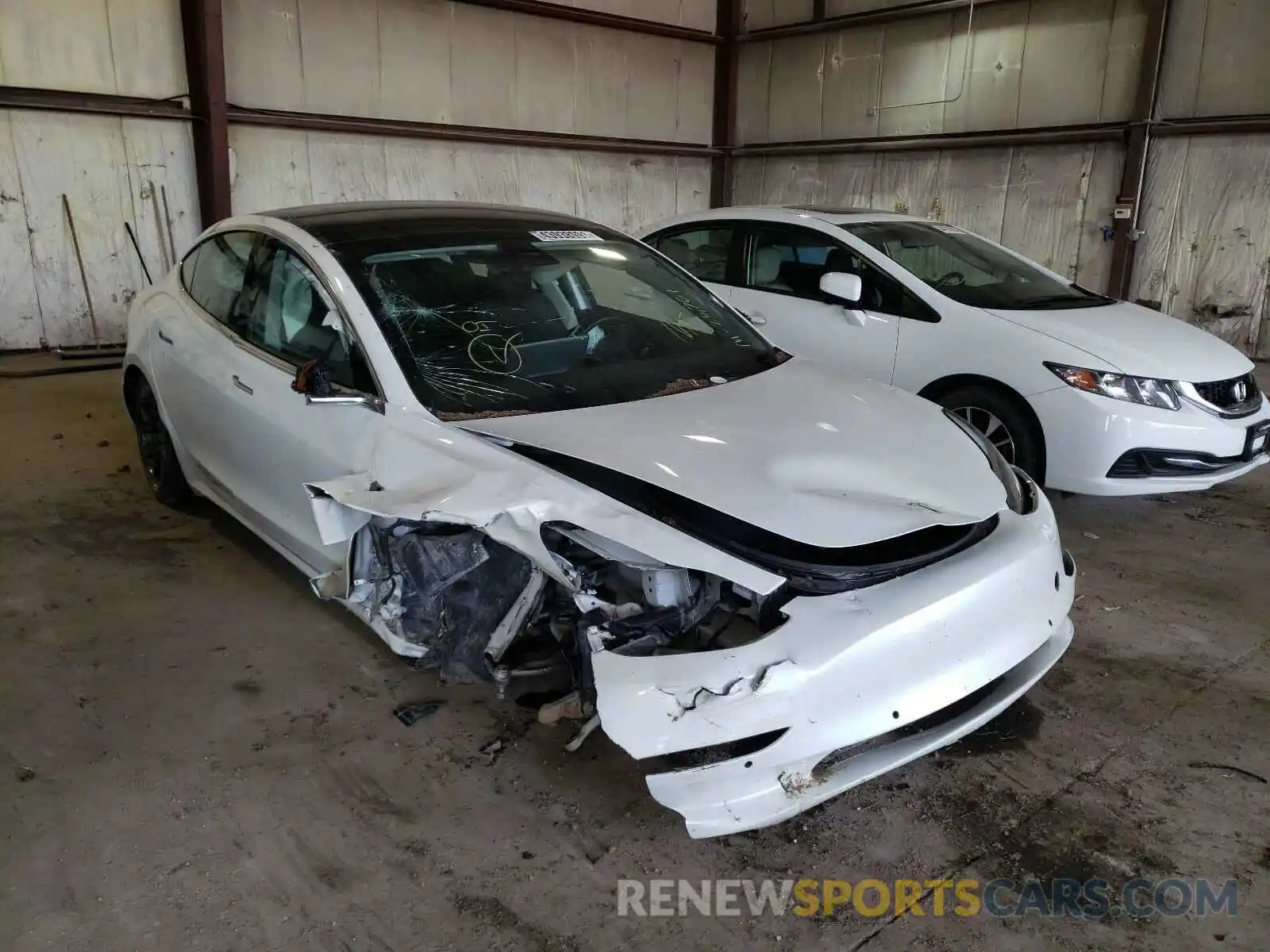 1 Photograph of a damaged car 5YJ3E1EB6KF433423 TESLA MODEL 3 2019