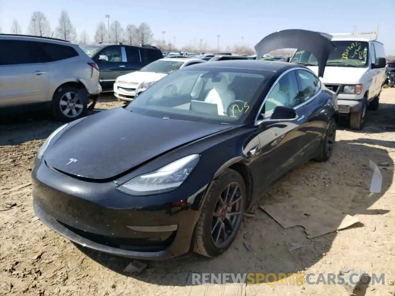 2 Photograph of a damaged car 5YJ3E1EB6KF437150 TESLA MODEL 3 2019