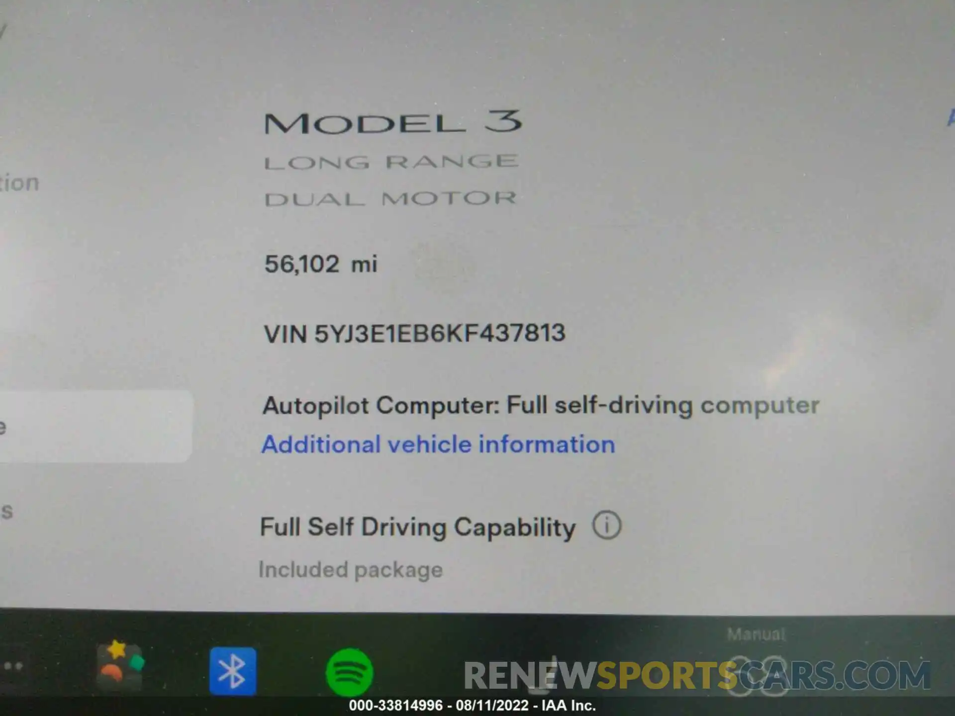 7 Photograph of a damaged car 5YJ3E1EB6KF437813 TESLA MODEL 3 2019