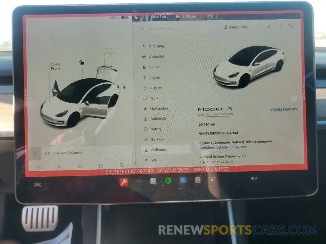 9 Photograph of a damaged car 5YJ3E1EB6KF487143 TESLA MODEL 3 2019